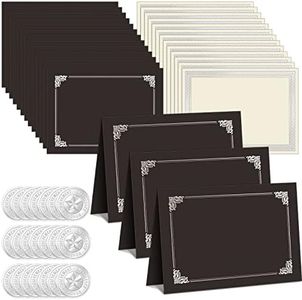 150 Pcs Certificate Kit Include 50 Pcs Certificate Holders 50 Pcs Certificate Paper and 50 Pcs Embossed Certificate Seal Stickers Diploma Covers for Graduation, Competition Supplies(Silver Black)