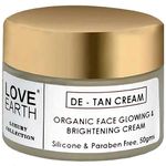 Love Earth De-Tan Moisturizing Cream With Aloe Vera & Sandalwood Extract For Pigmentation & Even Skin Tone, Silicon & Paraben Free 50gm