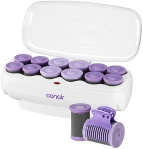 Conair Hot Rollers for Long, Medium & Short Hair, 12 Ceramic Flocked 1½-Inch and 1¾-Inch Heated Hair Rollers with Clips, Hot Curlers for Women, Volume & Curls, Amazon Exclusive