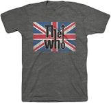 Bravado The Who Union Jack Logo Adult T-Shirt (Medium, Gray)