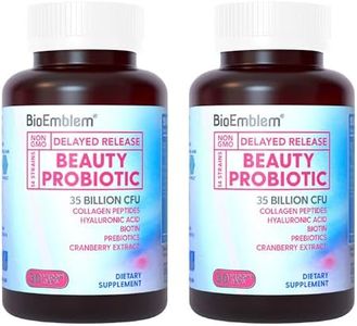 BioEmblem Beauty Probiotics for Women, 35 Billion CFU 14 Strains with Biotin, Collagen, Prebiotics for Digestive Health, Hair Skin and Nails, Vaginal Probiotics Supplement, Shelf Stable, 60 Caps