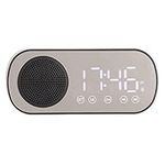 Radio Alarm Clock, Portable Cordless BT Player, Built in Digital Tuned FM Radio, Dual Alarm Clock Function, LED Screen, for Reading, Cooking, Horse Riding, Sports or Travel