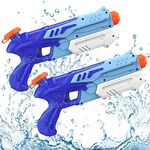 Kiztoys&1 Water Gun Toys for Kids, Powerful Water Pistol for Kids with 600ML Capacity 10 Meters Long Range Squirt Gun, Water Sprinklers for Water Sport Fighting Outdoor Garden Beach Kid Adults (2 Pcs)