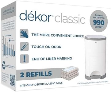 Diaper Dekor Classic Diaper Pail Refills, Most Economical Refill System | Quick & Easy to Replace | No Preset Bag Size Use Only What You Need | Exclusive End-of-Liner Marking, Multicolor