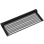 KRAUS Multipurpose Over-Sink Roll-Up Dish Drying Rack, Colander and Trivet in Black, KRM-10BLACK