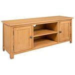 Rantry TV Cabinet 110x35x44 cm Solid Oak Wood, Entertainment Centre Cabinet, TV Stand Hifi Cabinet Stereo Cabinet TV Unit Living Room Furniture Home Indoor Storage Chest 1349