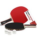 ZTTENLLY Ping Pong Paddles with Balls - Better Control & Sticky Inverted Rubber - Table Tennis Paddles Set of 2 for Indoor & Outdoor Games