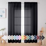 Simplebrand Black Sheer Curtains 84