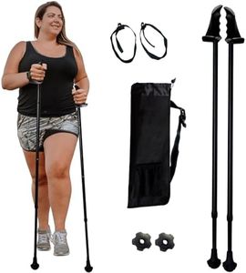 York Nordic Big and Tall Motivator Walking Poles for Balance and Rehab - 2 Pieces - Strong Push Button Locks, Detachable Rubber Feet, Travel Bag - for Heights 4' up to 7' feet and Weights up to 500lbs