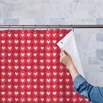 ArtzFolio Hearts | Washable Waterproof Polyester Shower Curtain | Eyelets | 5 x 7 feet (60 x 84 inch); Single Piece