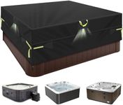 Square Hot Tub Cover 95x95x20 Inch,600D Heavy Duty Waterproof Spa Cover Protector, All-Weather Replacement with Reinforced Windproof Straps,Fits for 94"x94",93"x93",92"x92",7.9'x7.9'Spa Hot Tub