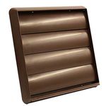 Kair Brown Gravity Grille 183mm External Dimension with 150mm - 6 inch Round Rear Spigot and Not-Return Shutters - Ducting Air Vent