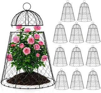 FRUITEAM 12Pcs Wire Plant Covers, 13×15.74in Large Plant Protectors from Animals, Chicken Wire Cloche Plant Cages for Outdoor Plants, Vegetables