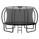 Bestmate 14FT Outdoor Trampoline for Kids Adults, ASTM Approved Backyard Large Trampolines with Safety Net and Ladder(Black)