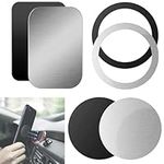 Universal Magnetic Metal Plate, 6 Pack Replacement Adhesive Mount Metal Plates for Phone, Universal Thin Magnetic Car Phone Holder for All Magnetic In Car Mount Mobile Cell Phones(Black/Silver)