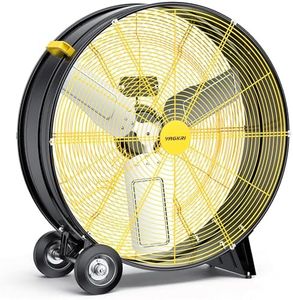 VAGKRI 30 Inch Industrial Drum Fan, 300W High Velocity Floor Fan, 3 Speed Heavy Duty Metal Fan with Casters Handles, Powerful Motor Air Circulator for Warehouse, Factory, Barn, Commercial, UL listed