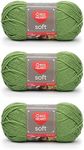 Red Heart Soft Guacamole Yarn - 3 Pack of 141g/5oz - Acrylic - 4 Medium (Worsted) - 256 Yards - Knitting/Crochet