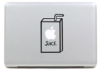 NetsPower® Monogram Design Vinyl Decal Sticker Power-up Art Black for Apple MacBook Pro/Air 13" 15" Inch - Apple Juice 2