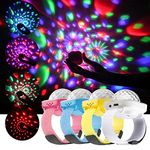 4Pack Mini Disco Ball Disco Lights for Kids, Disco Ball Watch Rechargeable Kids Night Light Usb Star Light Projector Torch Light for Kids, Portable Wrist Disco Ball Light Battery Operated for Girls