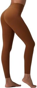 baleaf Freeleaf Broadway High Waisted Leggings for Women, 25" Dance Yoga Workout Running Athletic Tummy Control Soft Pants with Pockets, Brown XXL