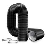 Aygrochy PVC Ventilation Ducting with 2 Clamps,150mm Air Duct Flexible Hose for Universal Tumble Drier, Cooker Hood, Extractor Fan(150mm*3m)