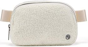 Pander Fanny Pack Everywhere Fleece Belt Bag for Women and Men with Adjustable Strap Belt, 1L. (Floral White)