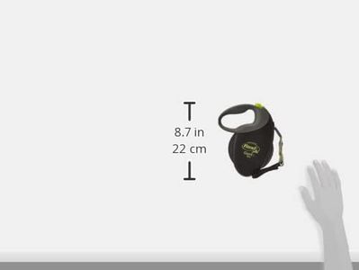 Flexi Giant L Retractable Dog Leash, 8m – Black Neon Tape