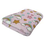 Live It Style It Fleece Blankets For Girls, Soft Fluffy Throw For Kids, Unicorn Gifts For Women, Cosy Blanket Chairs Sofa (Rainbow Stars)