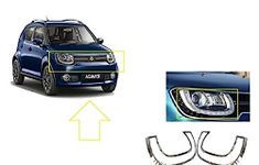 Empica Chrome Plated Headlight Frame Headlamp Cover Car Exterior Accessories Compatible With Maruti Suzuki Nexa Ignis