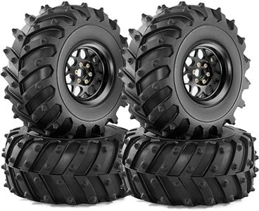 REDSPIDER • Metal 2.2 Beadlock Wheels and Tires 2.2'' Crawler Monster Spike Tire(4pcs) for 1/10 RC Crawler Car TRX4 TRX6 Axial SCX10 90046 SCX10 III AXI03007 Tamiya CC01 D90 D110 (Black)