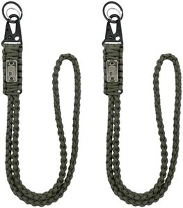 DDOUT Heavy Duty Paracord Lanyard for ID Badges, OD Green Tactical Military Braided Lanyard with USA Flag