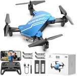 DEERC D20 Mini Drone with Camera for Kids, Remote Control Toys Gifts for Boys Girls with Voice Control, Gestures Selfie, Altitude Hold, Gravity Control, One Key Start, 3D Flips 2 Batteries, Blue