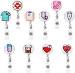 YEALQUE 10 Pack Nurse Badge Reel Ho