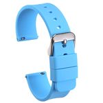 HARFINGTON Silicone Watch Band 22mm Width Quick Release Soft Rubber Replacement Watch Strap with Stainless Steel Buckle for Men Women, Light Blue