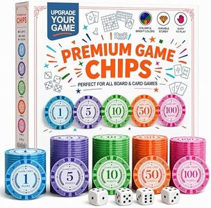 Jirovae 100 PCS Poker Chip Set, Colorful Game Chips with 4 Dice, Storage Bag & Box, Portable Game Tokens for Use as Bingo Chips or Mahjong Chips, Board & Card Games, Ages 13+