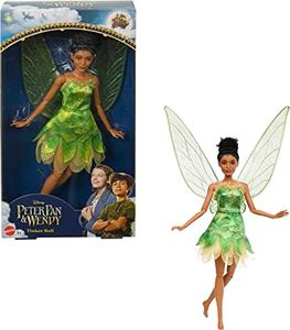 Mattel Disney Peter Pan & Wendy Película, juguetes, Campanilla Muñeca de moda de hada con alas, regalos para niños y niñas, HNY37