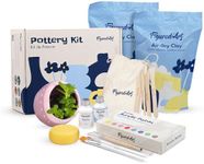 Figured'Art Pottery Kit for Adults with 2kg Premium Air Dry Clay, Ideal for Beginners, includes Tools, Paints, Brushes, Sealers & Tutorials, No Kiln Needed