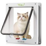 Ycozy XL Cat Doors Outer Size 11" x 9.8" 4-Way Locking Indoor Pet Door for Interior Exterior Door Wall Window, Weatherproof Cat Flap for Kittens & Dogs Easily Install