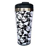 CUAJH Cute Panda Travel Coffee Mug for Women Men Thermal Tumbler with Wrap, Lid and Stainless Steel Interior 14 OZ