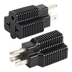 CERRXIAN 4 in 1 15 Amp to 20 Amp Plug Adapter, NEMA 5-15P to 5-15R Adapter,5-15P to 5-20R,5-15P to 6-15R,5-15P to 6-20R T-Blade Female Power Adapter(2-Pack)