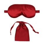 Sleep Mask for Women Men, Silk Eye Mask Super Soft Eye Masks with Adjustable Elastic Strap Both Sides Blackout with Cloth Bag for Travel Yoga Nap Meditation Y4-SMZGYZ (Wine Red)