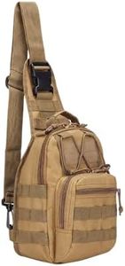 Dinosaurized Dragon Sling Bag for Men, Tactical Chest Bag, Nylon, Adjustable Shoulder Strap, Multiple Compartments (Khaki)