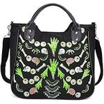 Ro Rox Franken Shoulder Bag Messenger Large Canvas Quirky Spooky Print