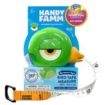 Handy Famm 8Ft Animal-Shaped Kids Tape Measure, Level & Angle Finder, Fun Educational Children's Tape Measure for DIY Projects, Small Measuring Tape for Learning Early Math Skills, Ages 5+, Green Bird