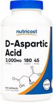 Nutricost D-Aspartic Acid Capsules (180 Capsules) (3000mg Serving)