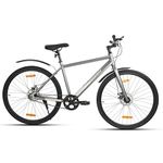 ROADGIANT BRO-Code 700C | Dual Disc Brake | Hy-Brid | Aluminum Frame Bicycle |Single Speed | Light Weight | Unisex| for All-Terrain Riding (Grey)