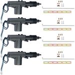 E Support Black Car Plastic Universal Heavy Duty Power Door Lock Actuator 2 Wire 12V Pack of 4