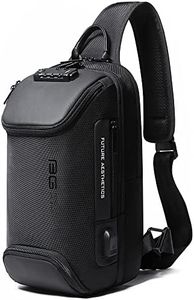 BANGE Sling Bag, Waterproof Men's Chest Bag Shoulder bags Crossbody Sling Backpack for Men…, Black Upgrade Anti-theft, Medium