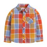 Hopscotch - Boys Trendy Checks Full Sleeves Regular Fit Shirt in Multi Color for Ages 6-7 Years (FKS-2216168/Z)