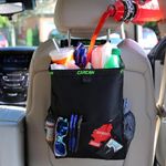 CarCan The Original 3 in 1 Hanging Car Trash Can for Back Seat, Cooler & Storage Bag – Metal Framed, Washable & Reusable Car Trash Bin with 3 Pockets (Pack of 1)